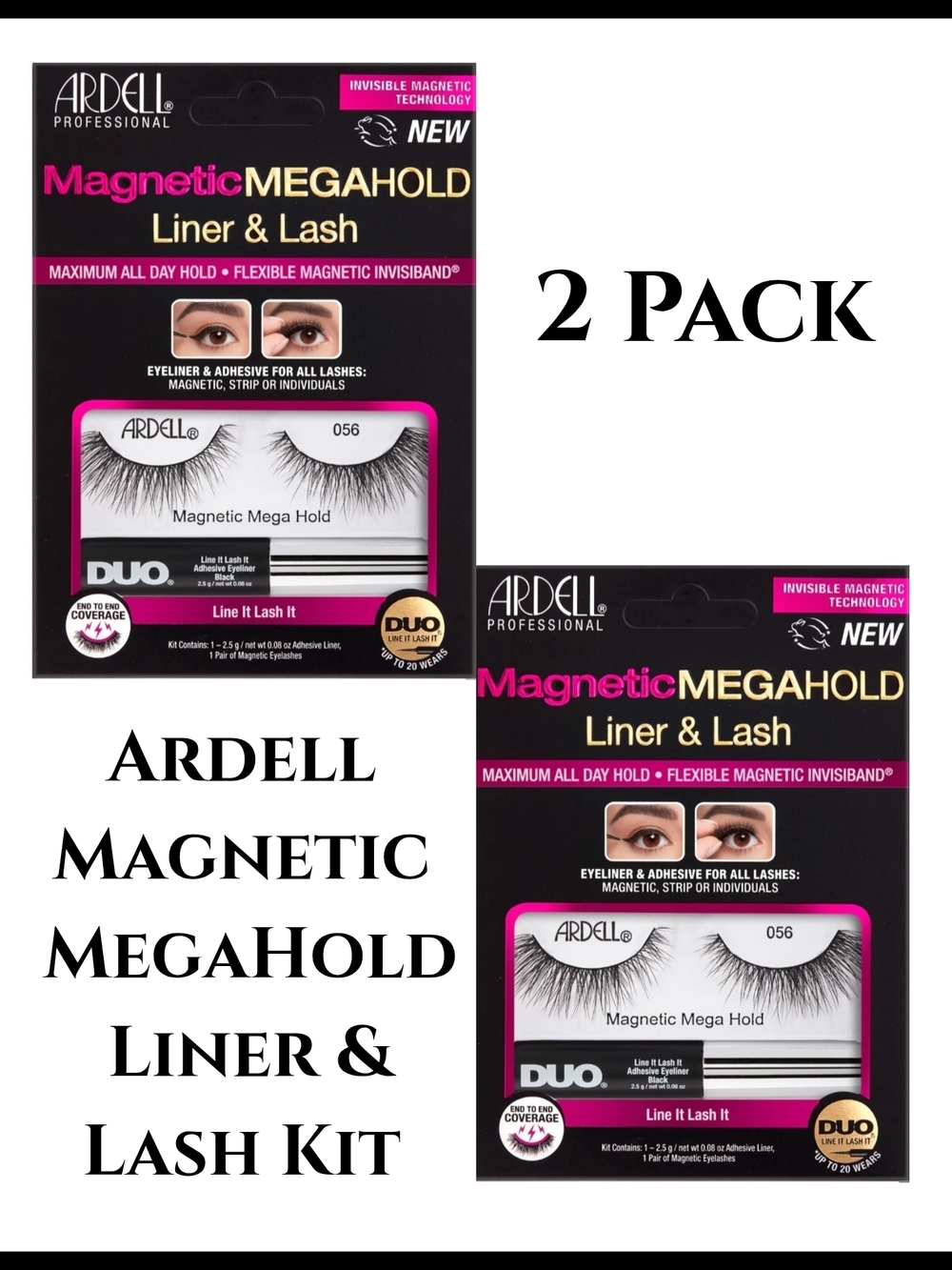 Ardell Magnetic MegaHold Faux Mink 056 Lash & Liner Kit Set of 2 NIB